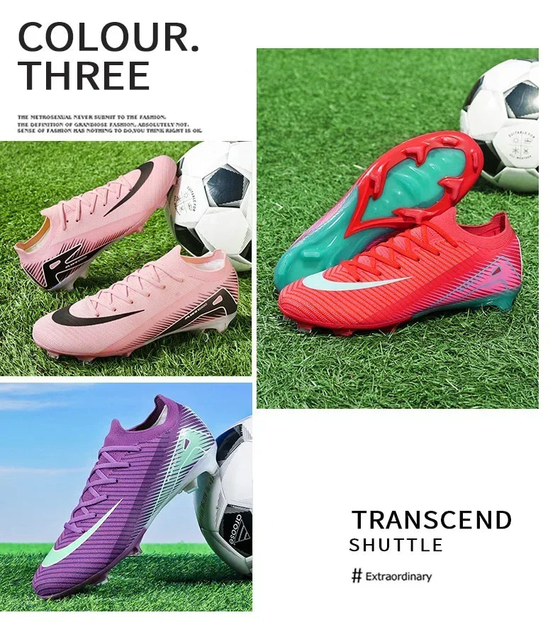 New Men Outdoor Football Boots Soccer Shoes Cleats Match Training TF/FG Grass Ankle Long Spikes Sport Hot-selling High-quality