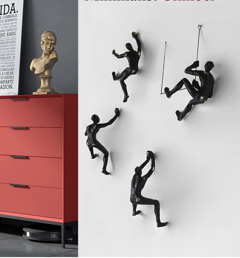 Retro Rock Climbing Character Wall Decoration Pendant Nordic Modern Living Room Bar Background Crafts
