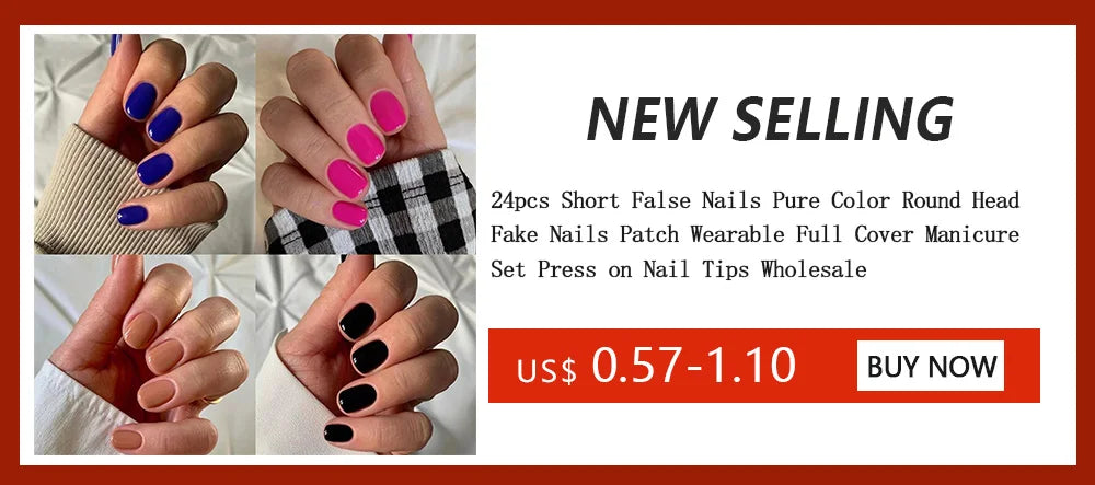 Nails Art Fake Nail Tips False Press on Coffin with Glue Stick Designs Clear Display Short Set Full Cover Artificial Square Kiss