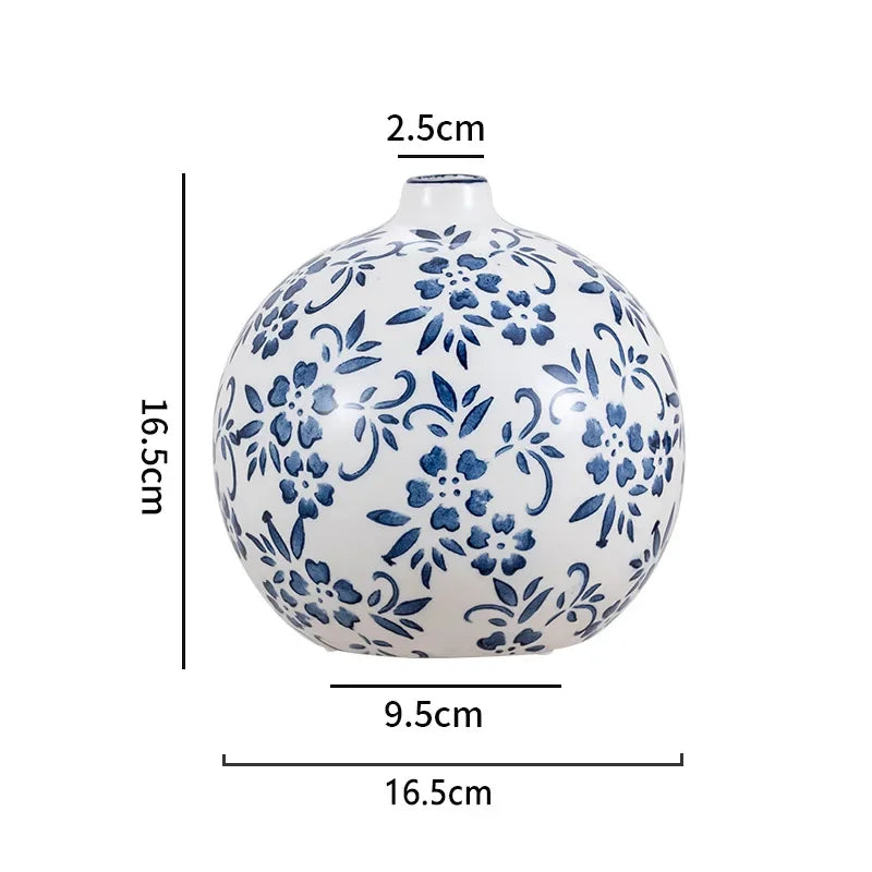 Blue and White Porcelain Vase Flower Arrangement