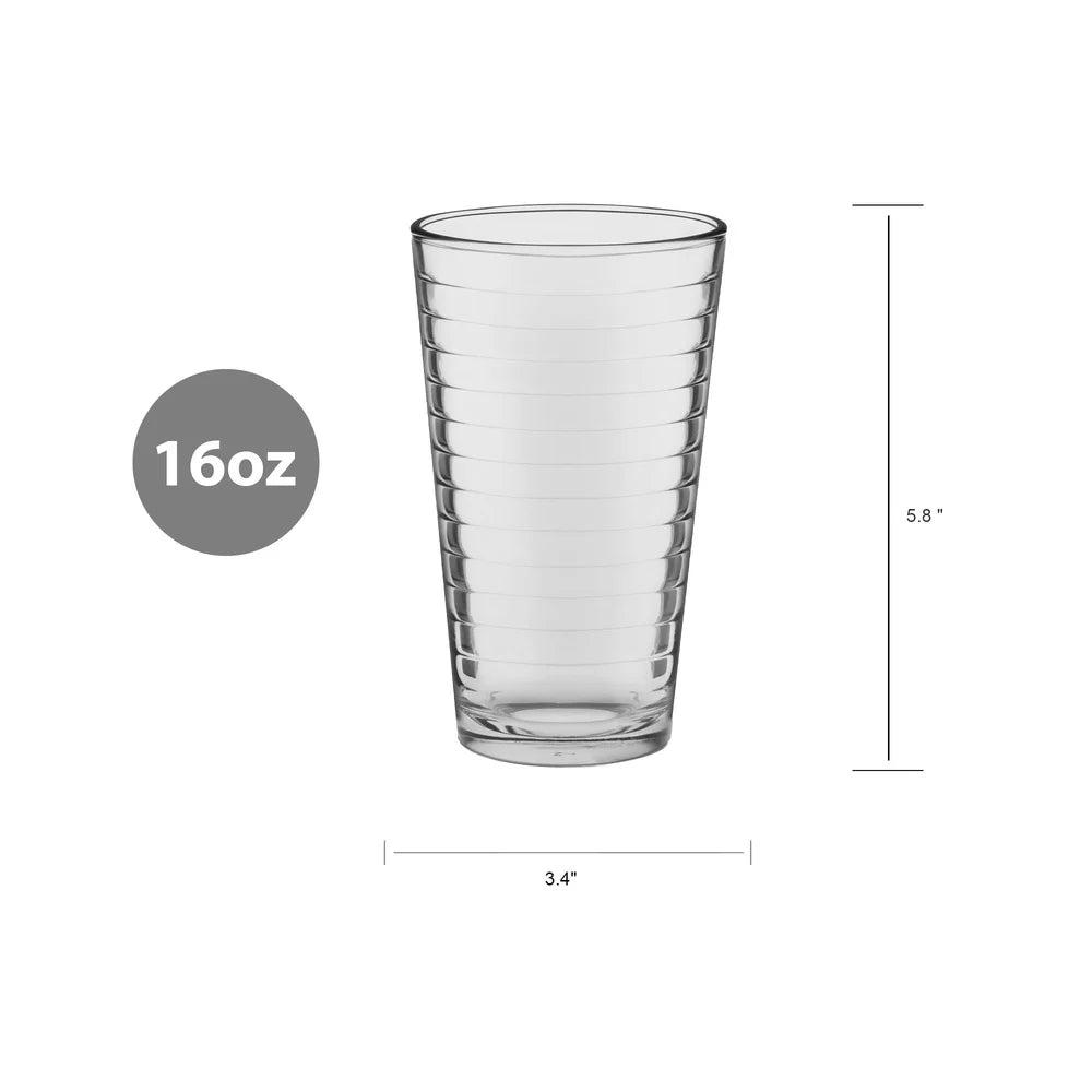 8-Piece Drinkware Set High-Quality Drinking Glasses Stackable Durable Dishwasher Safe Perfect Parties Home Bar Family Gatherings