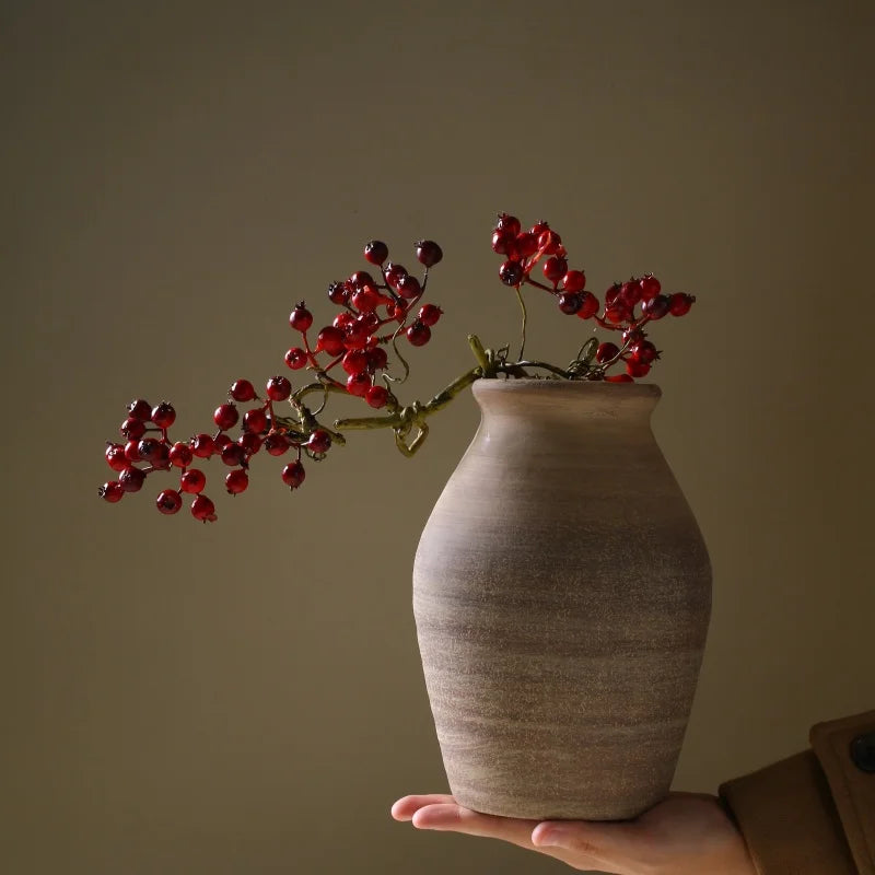 Pottery Vases Vintage Handmade Style Home Decoration Dried Flowers