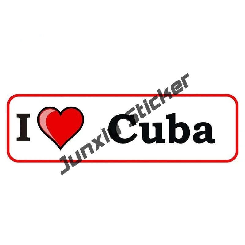 Cuba Map with Flag Cuban Pride Vinyl Sticker Decal for Phone Laptop Water Bottle Creative Car Sticker Cuba Heart Flag Decor