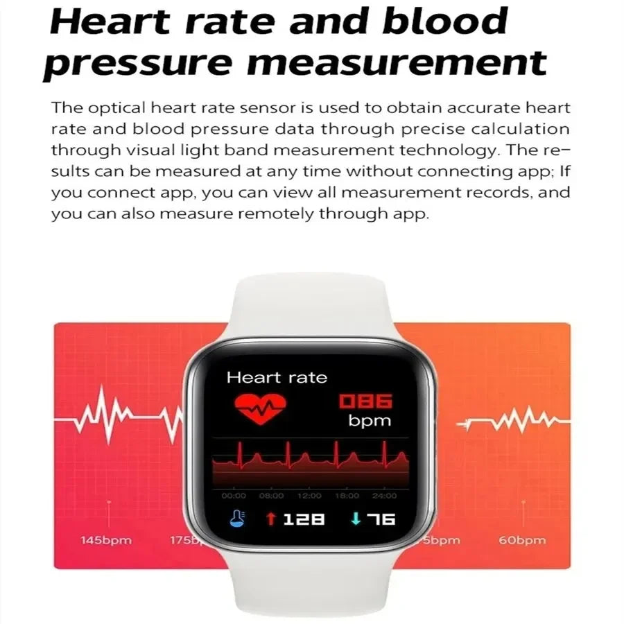 Smartwatch For Men Android IOS Phone 1.73" Screen Bluetooth Call Blood Oxygen Pressure Monitoring Smart Watch Women