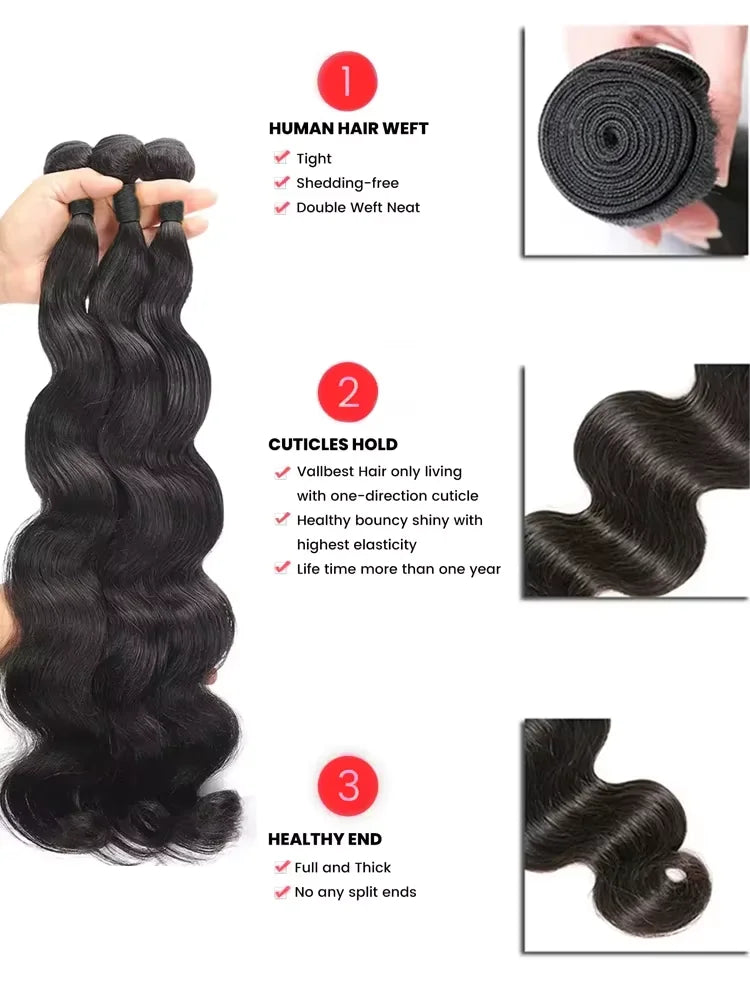 Brazilian Body Wave Hair Bundles – 3-4 Bundles Human Hair