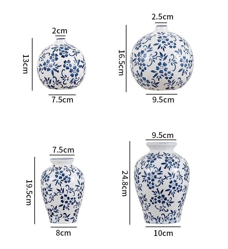 Blue and White Porcelain Vase Flower Arrangement