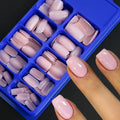 100pcs Light Pink Press-On Nails | Short & Medium Square | 10 Sizes Full Cover Nail Tips