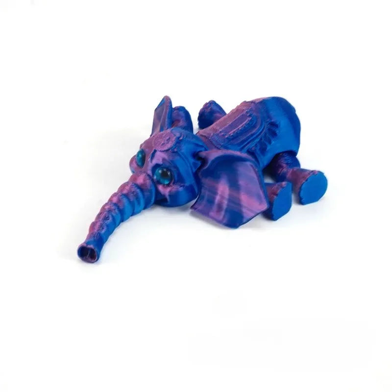 3D Printing Cute Elephant Cartoon Model Toy Mobile Limb Joint Children's Gift Toy Model Ornament Creative and Novel Decorate