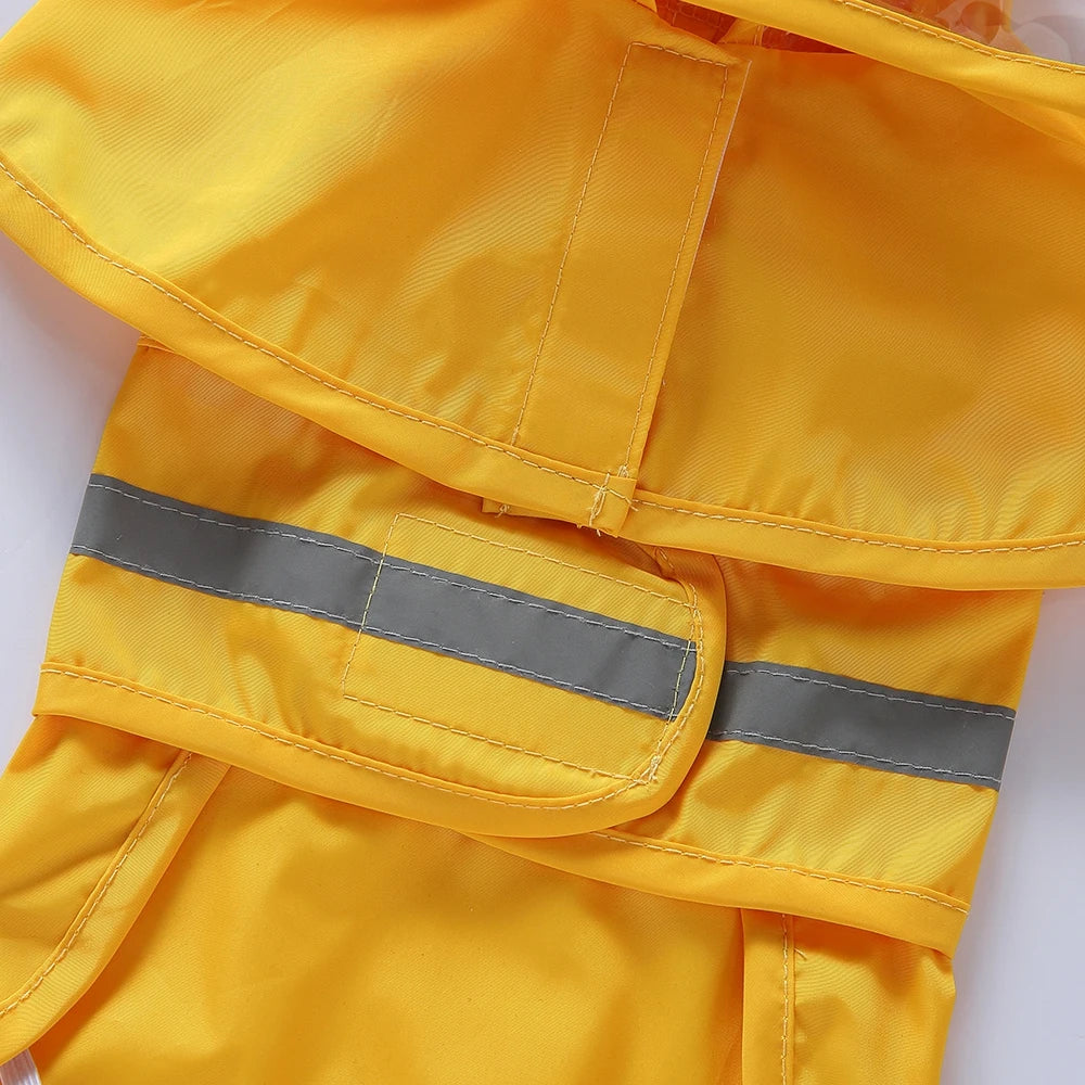 Fashionable Reflective Pet Dog Raincoat Cute Animal Raincoat Pet Hooded Waterproof Jacket Clothes Dog Clothes for Big Dogs