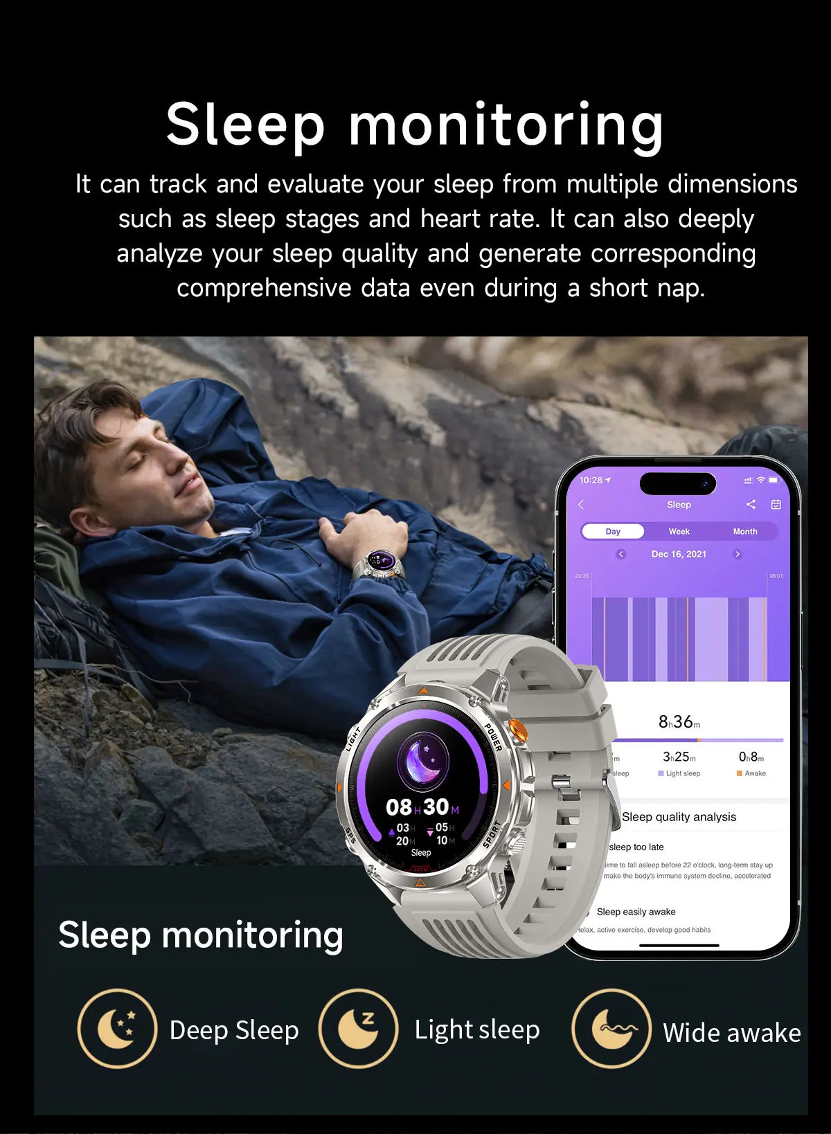 Smart Watch For Men 1.46'' 360*360 HD AMOLED Color Display Voice Call Compass LED Sports Fitness Waterproof Watch Ladies
