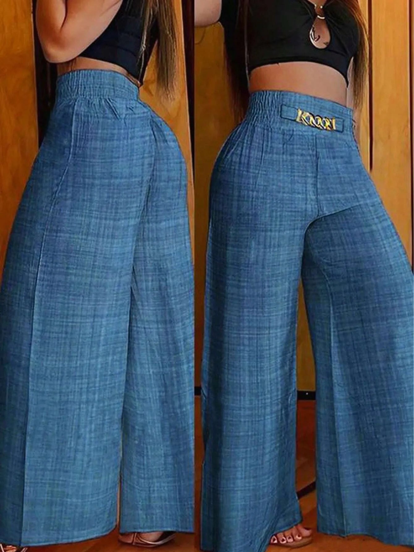 Elegant Solid Wide Leg Pants Fashion