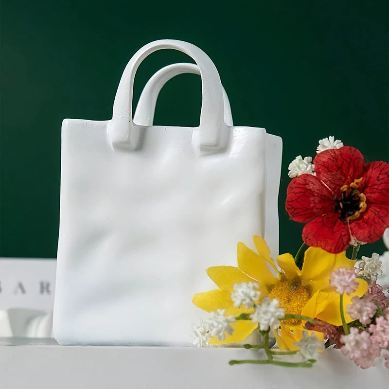Handbag Shape Vase Modern Decorative White Vase