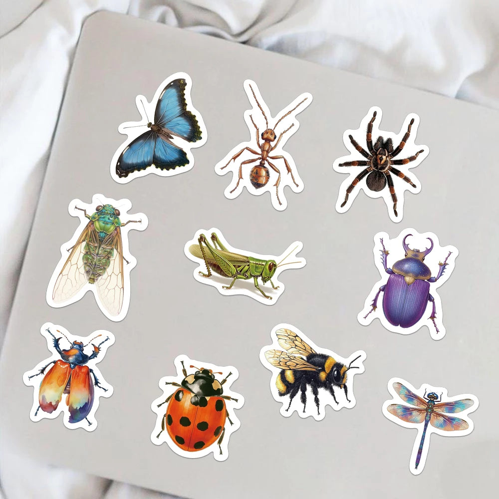 500PCS Creative Insect Roll Stickers Decorative Phone Cases, Notebook DIY Waterproof Stickers