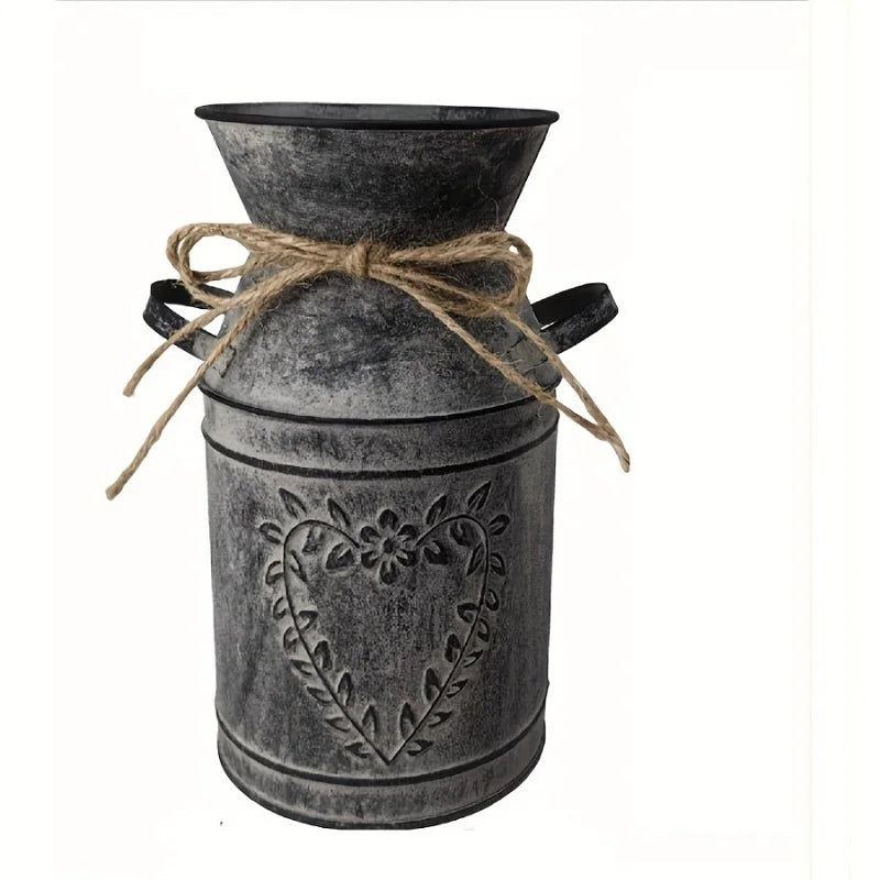 Vintage Metal Ribbon Countryside Bow- Freestanding Decorative Vase
