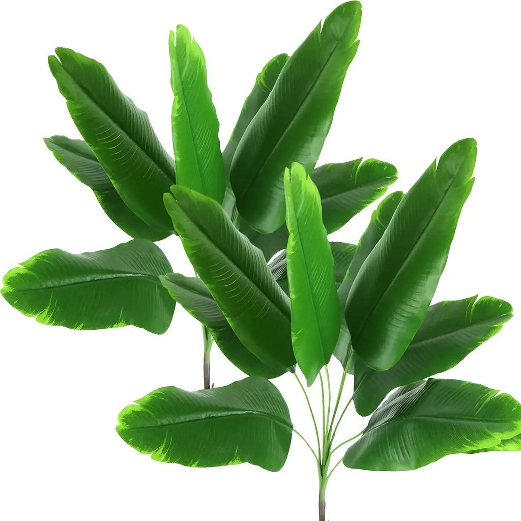 Artificial Plant Fake Banana Tree Leaves with Stems Greenery