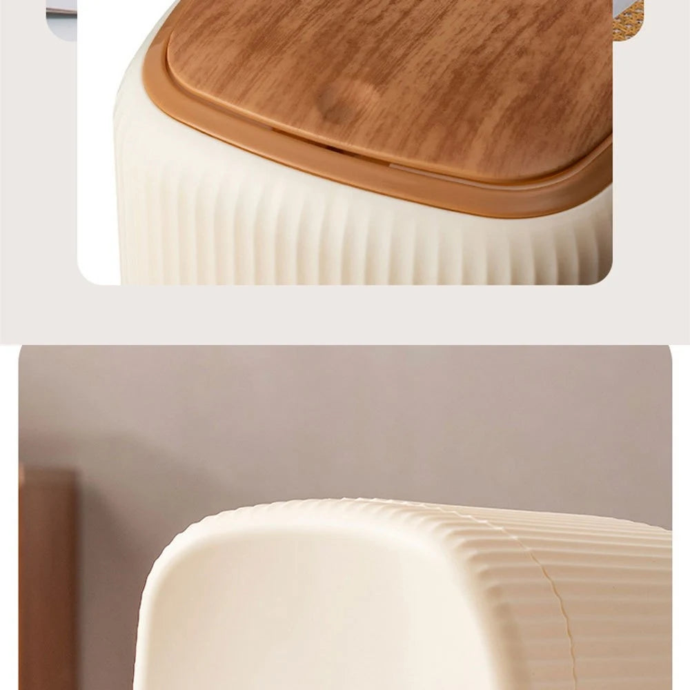 Mini Desktop Trash Can with Lid Garbage Waste Bin Organizer Bedroom Office Desk Storage Box Made Durable Plastic Home Supplies