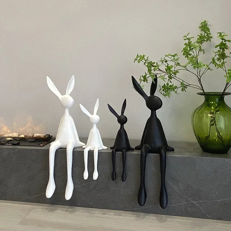 Creative Home Decor Rabbit Statue Abstract Art Sculpture Desk Living Room TV Cabinet Wine Cabinet Handicrafts Ornaments