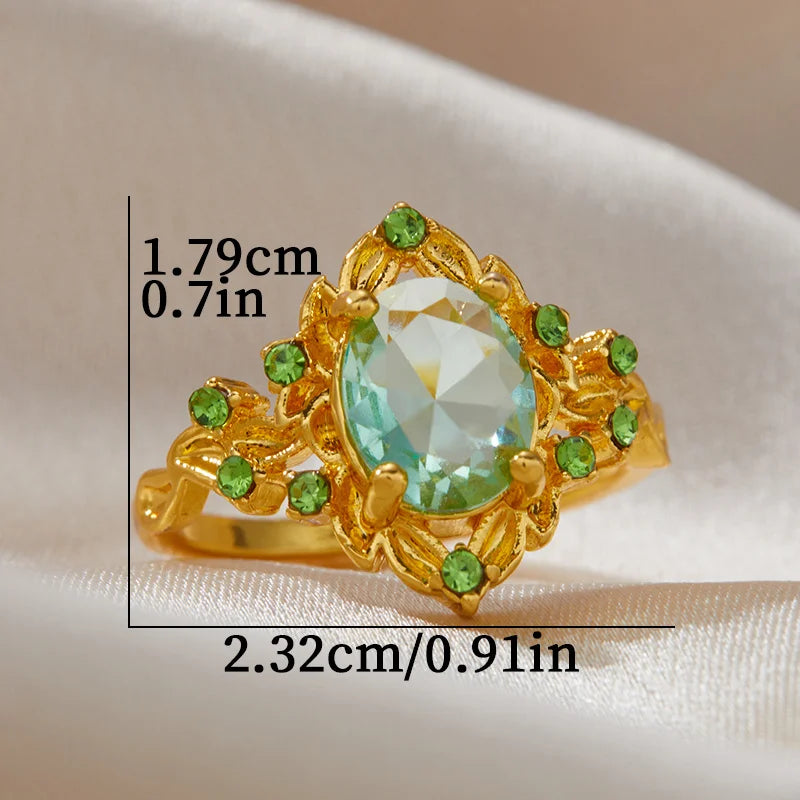 Elegant Luxurious Style Women's Ring with Artificial Zircon Inlaid Flower Ring Suitable for Daily Party Jewelry Holiday Gifts