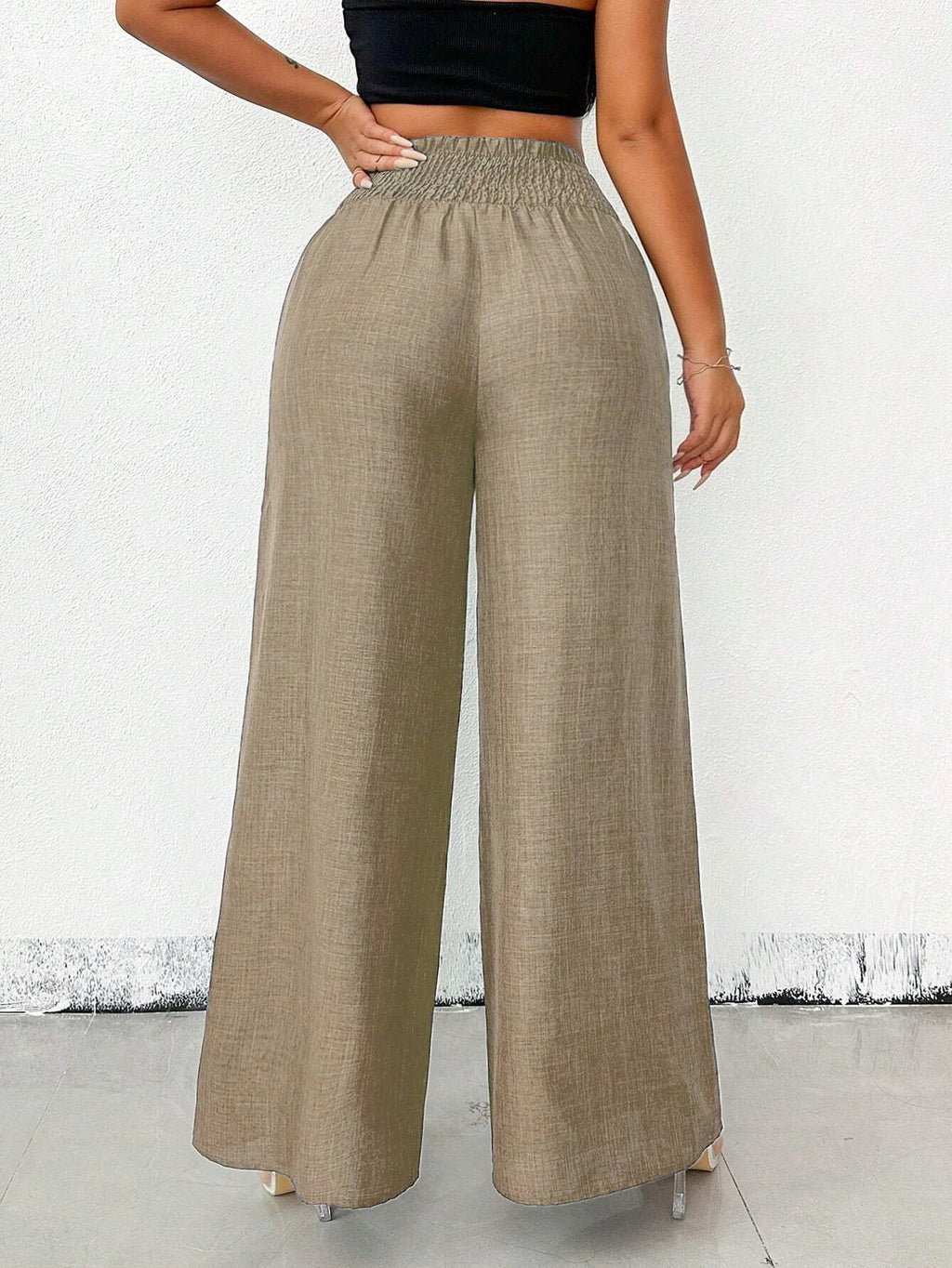 Elegant Solid Wide Leg Pants Fashion