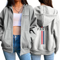 Paris Letter Printing Womens Jacket Coat Hot Sales Fashion Loose Zipper Tops Sports Hoodie Casual Woman Clothing European Style