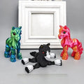 3D Printing Sunshine Rainbow Little White Horse Animal Toys Joint Tail Movable Creative Home Desk Decoration Kids Birthday Gift