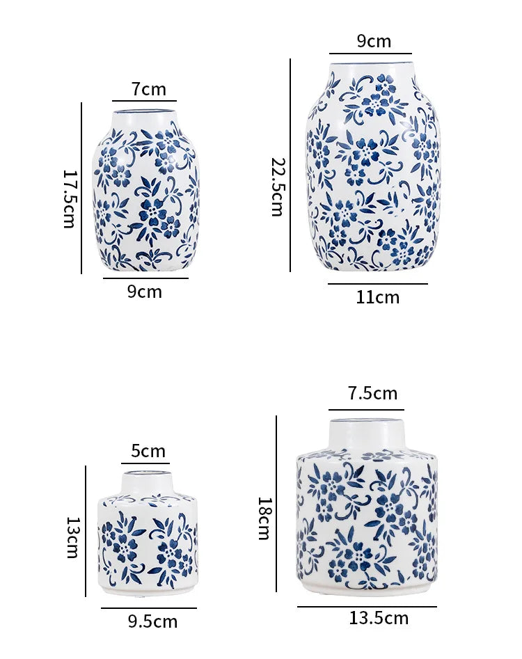 Blue and White Porcelain Vase Flower Arrangement