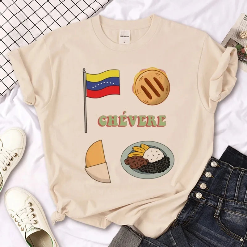 Venezuela T Shirt Women Graphic Comic Anime Casual Tshirt Female Graphic Japanese Funny Clothing