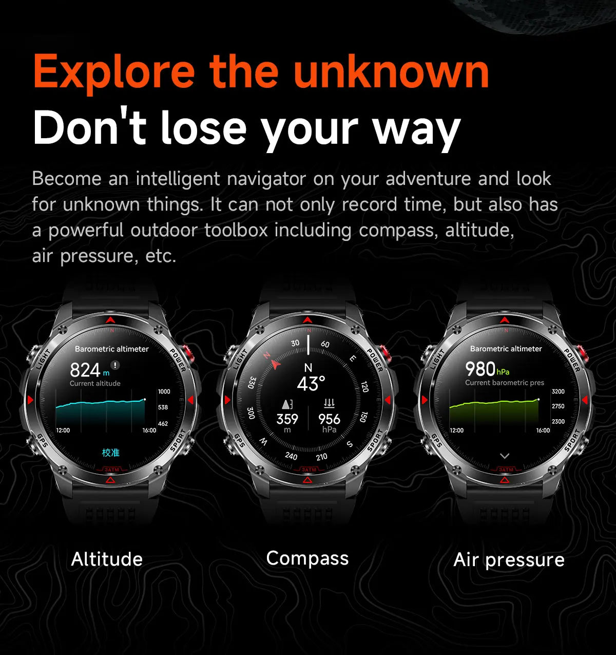 Smart Watch For Men 1.46'' 360*360 HD AMOLED Color Display Voice Call Compass LED Sports Fitness Waterproof Watch Ladies