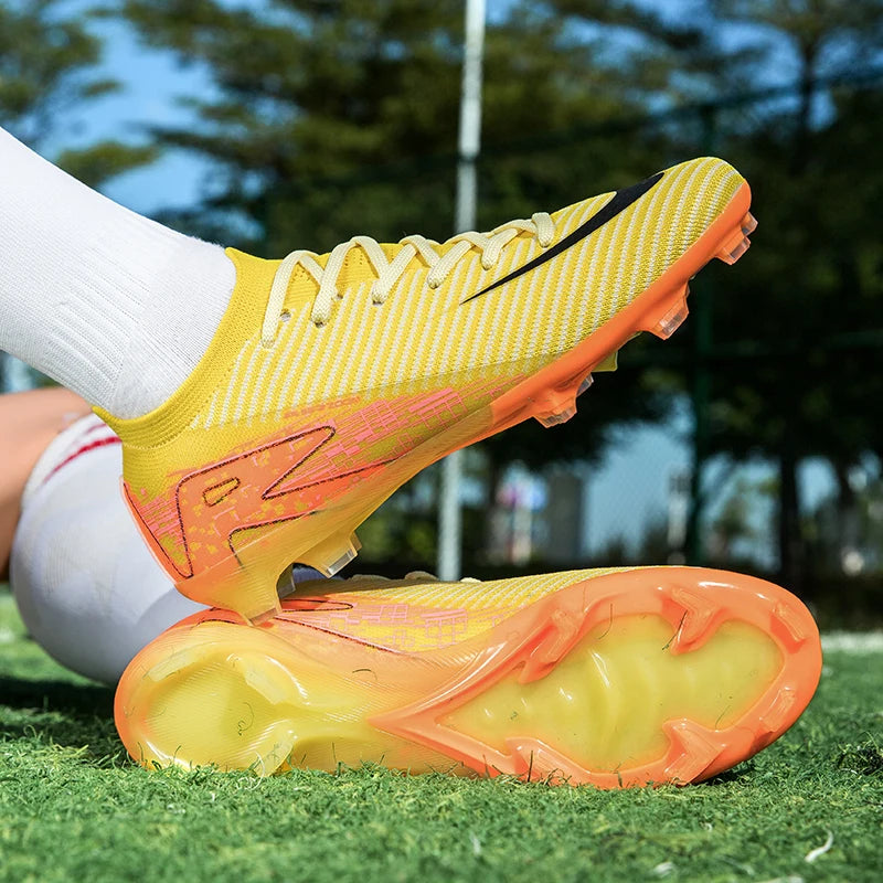 New Men Outdoor Football Boots Soccer Shoes Cleats Match Training TF/FG Grass Ankle Long Spikes Sport Hot-selling High-quality
