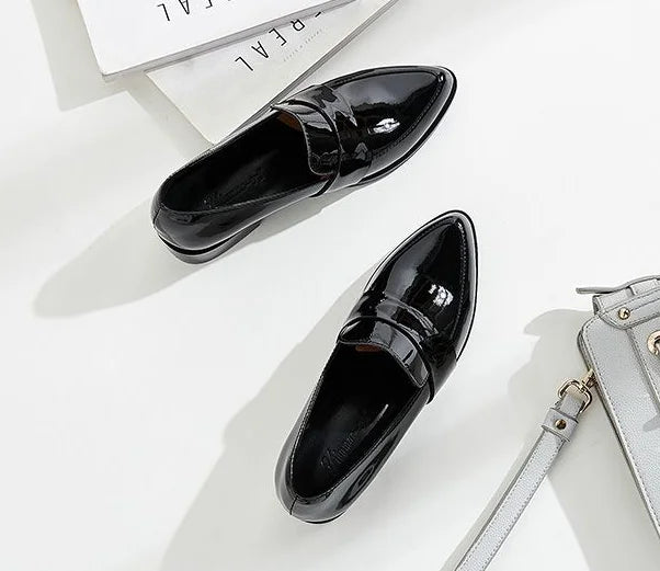Shoes for Women 2025 Pointed Toe Ladies Summer Footwear Low Heel Elegant Black Moccasins Formal Korean Style Chic Point Lastest