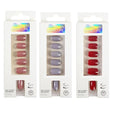 24pc nails Art Fake Nail Tips False Press on Coffin with Glue Stick Designs Clear Display Short Set Full Cover Artificial Square