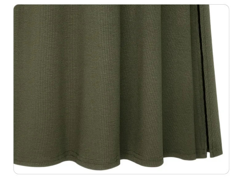 Plus Size Women's Clothing 2025 Fashion Knit Skirt Female High-waisted Long Split A-line Skirt Comforts Women Skirt