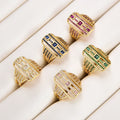 Ring for Women Men Vintage Brass Jewelry Paved Zircon Fashion Design Noble High Quality Synthetic-Gems Open Rings Wholesale