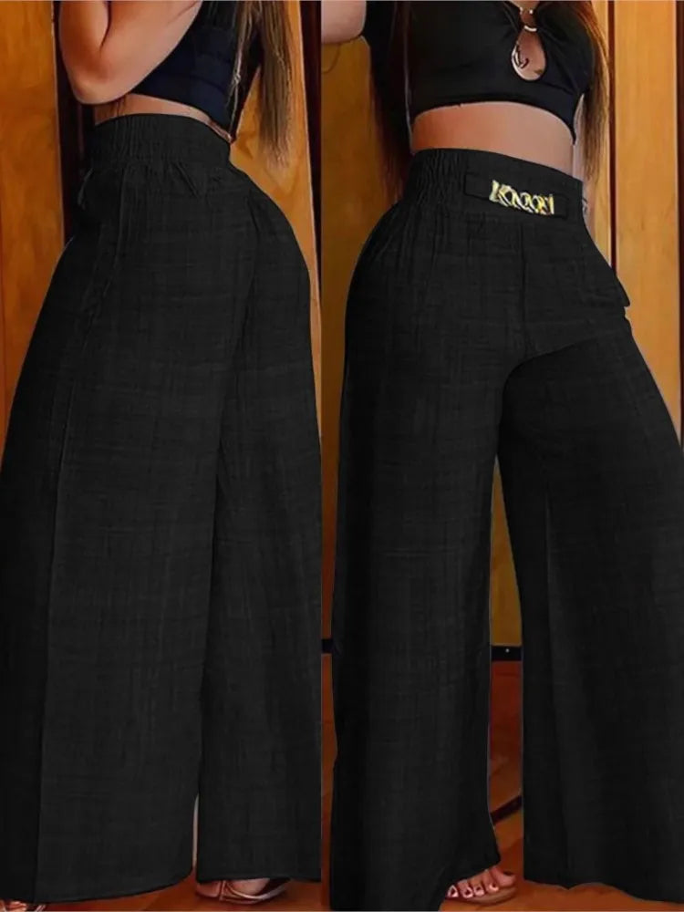 Elegant Solid Wide Leg Pants Fashion