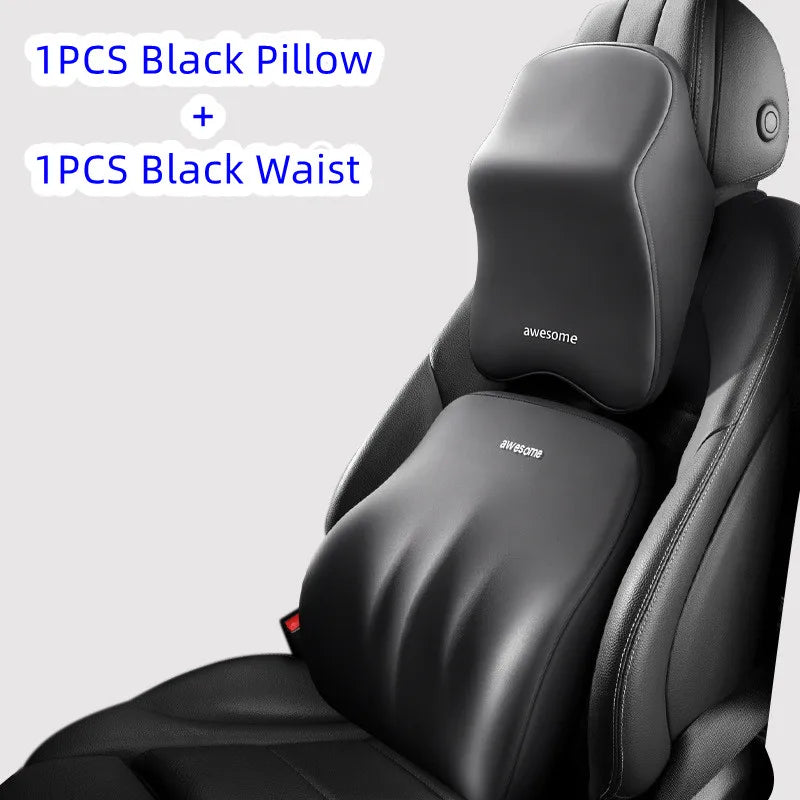 Car Lumbar Back Support Headrest Neck Pillow Memory Foam Lumbar Pillow Universal Soft Neck Pillows Cushion Car Seat Cushion