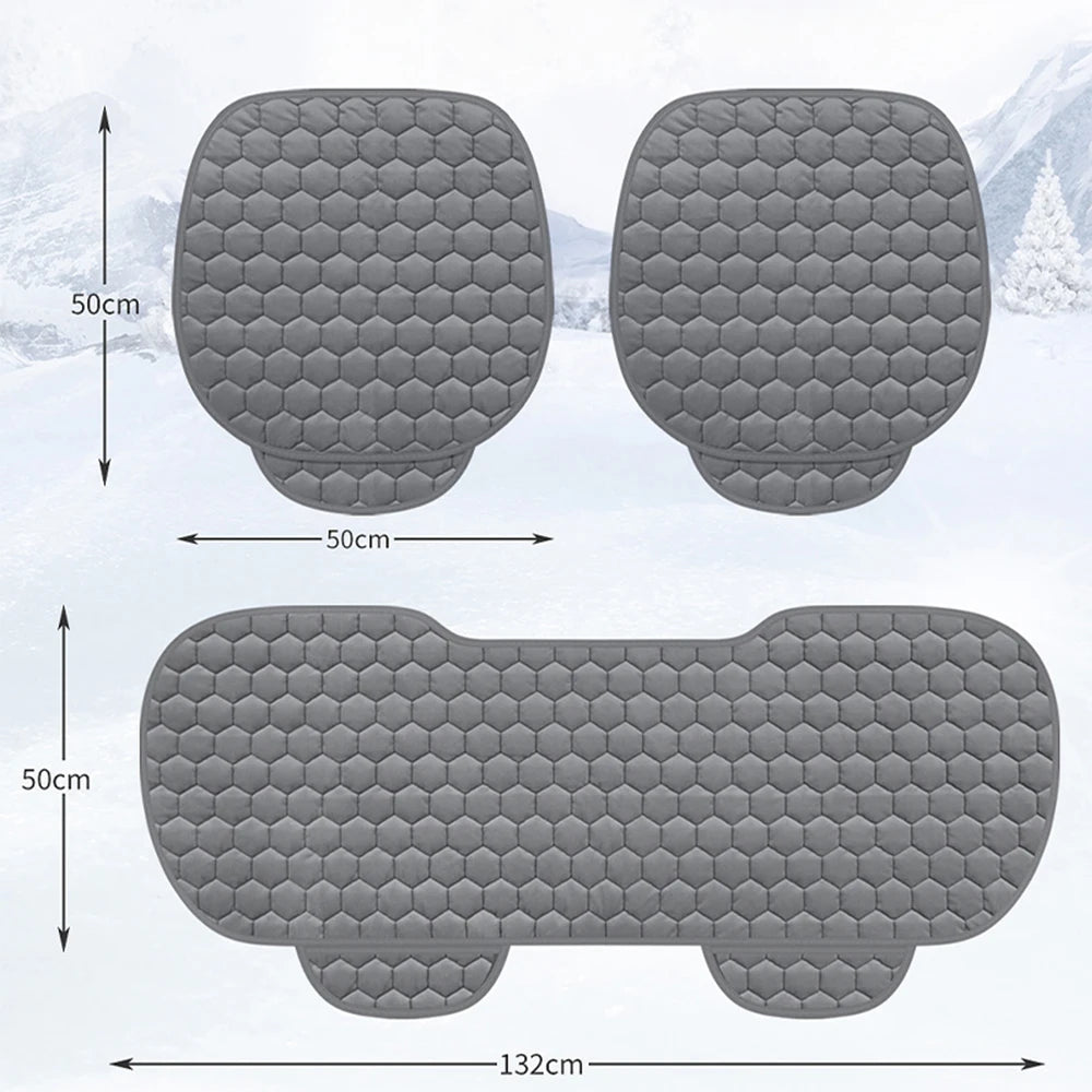 Car Seat Cover Front Rear Warm Seats Cushion Protector Plush Seat Cover Autumn Winter Universal For Sedan Hatchback SUV Seat Mat