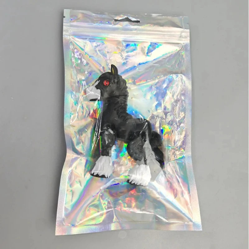 3D Printing Sunshine Rainbow Little White Horse Animal Toys Joint Tail Movable Creative Home Desk Decoration Kids Birthday Gift