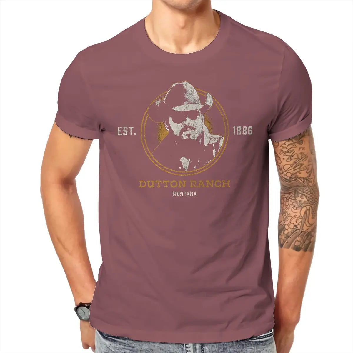 Yellowstone Dutton Ranch Montana Est 1886 Rip Wheeler Casual TShirt Yellowstones Dutton Ranch Creative Tops Casual T Shirt
