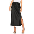 Silk Satin High Waist Pencil Skirt – Korean Style Elegant Long Skirt