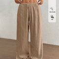 Womens Low Rise Palazzo Pants Casual Straight Long Pants Comfy Breathable Lounge Dressy Travel Vacation Beach Slacks