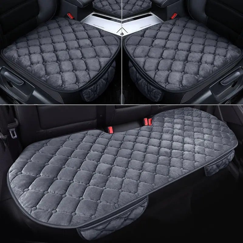 Car Seat Cover Protector Universal Winter Warm Auto Seat Cushion Rear Seat Cushion Protection Covers Back Cushion Three Piece
