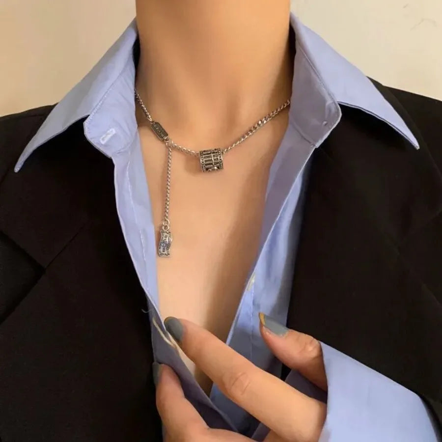Hip Hop Necklace Women Retro Design Small Jewelry Pendant Clavicle Chain