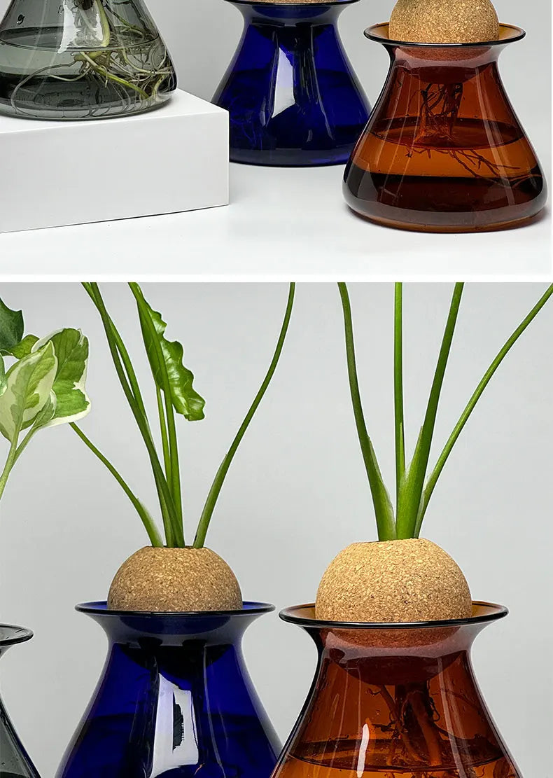 Transparent Hydroponic Plant Flower Arrangement Small Vase Tabletop Decor Ornaments