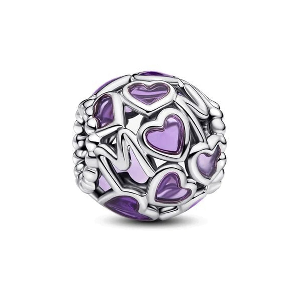 New Openwork Hearts Mum Bead Infinity Knot Dangle Charm Fit Original Pan Bracelet DIY Valentine's Day Gift Women Jewelry