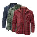 Men's Shirts Spring Flannel Long Sleeve Plaid Checkered Brushed Casual Western Cowboy Pearl Snap Shirt Popular Clothes US Size