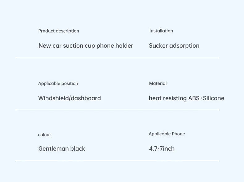 Suction Cup Phone Holder Windshield/Dashboard/Window, Universal Suction Cup Car Phone Holder Mount with Sticky Gel Pad, Compatib