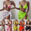 Pareo Scarf Bikini Cover-Ups Wrap for Women Chiffon Swimwear Cover Up Wraps Beach Sexy Skirts See-Through Scarf Cover Up Dress
