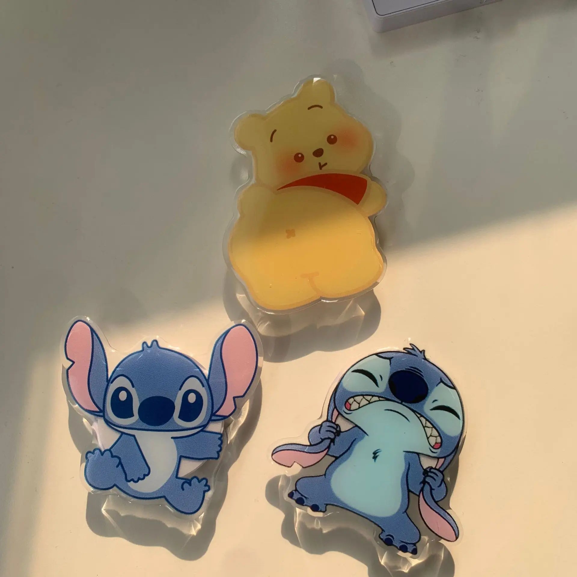 Cartoon Anime Stitch Foldable Phone Holder Cute Stitch Lazy Bracket Back Sticker Retractable Air Cushion Stand Phone Accessories