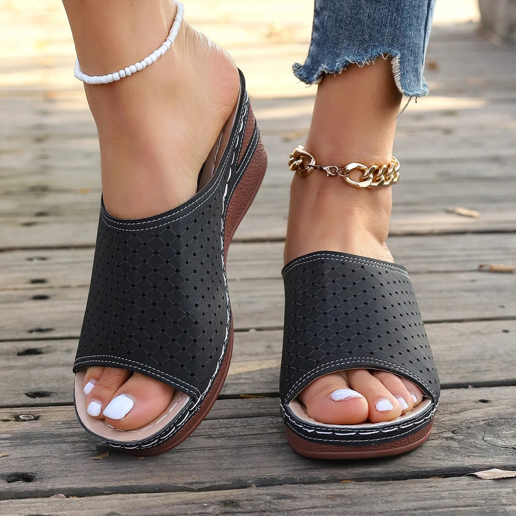 Sandals For Women Summer Dressy Women Shoes Thick Soled Wedge Sandals Fashionable One Foot Bohemian Beach Sandales Femmes