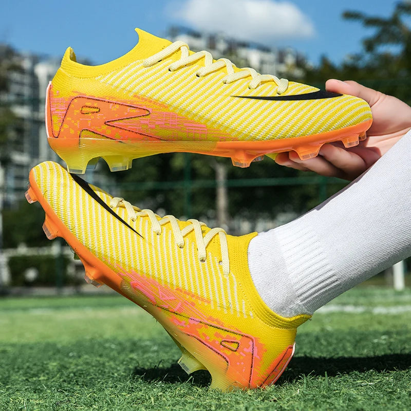 New Men Outdoor Football Boots Soccer Shoes Cleats Match Training TF/FG Grass Ankle Long Spikes Sport Hot-selling High-quality